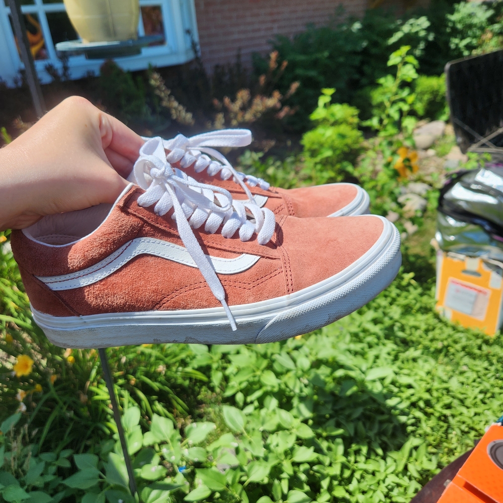 Vans Rust and White Suede Sneakers